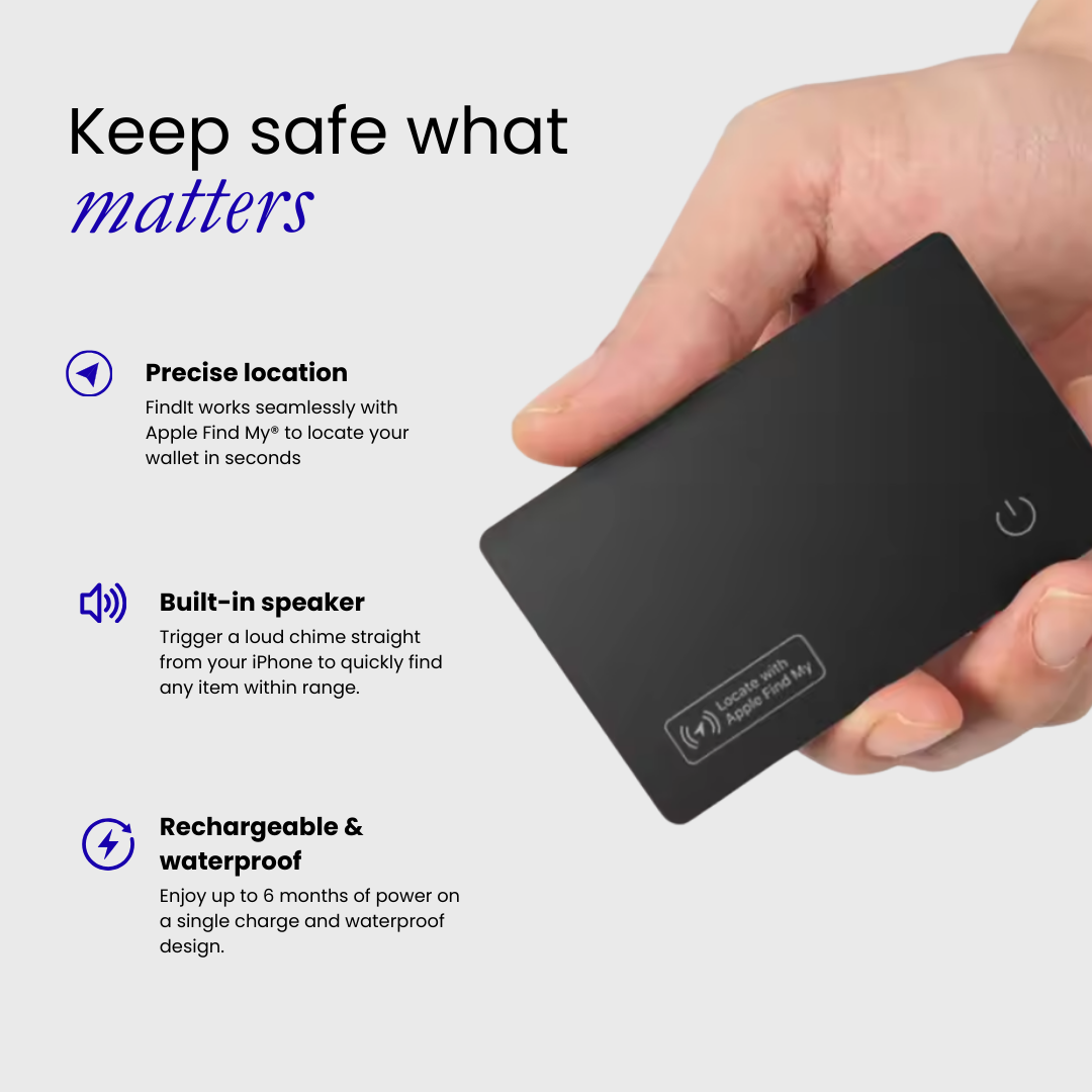 FindIt. Tracking Card. Apple Find My® Compatible